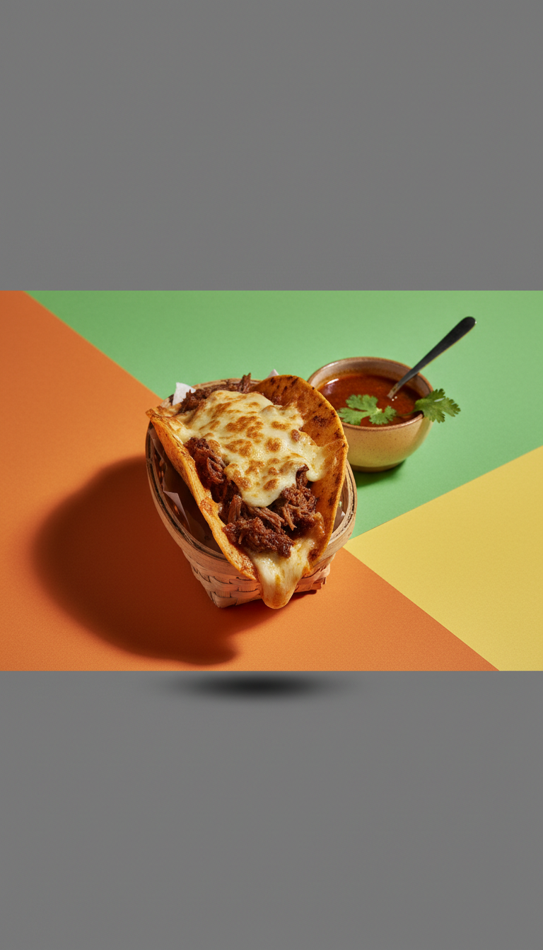 Quesabirria Taco with Melted Cheese